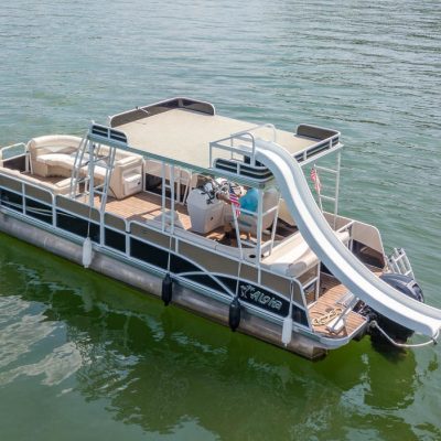 a small boat in a body of water