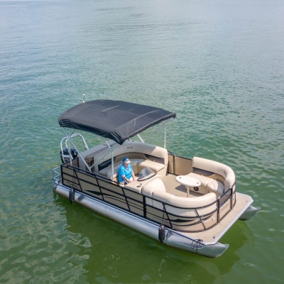 a small boat in a body of water