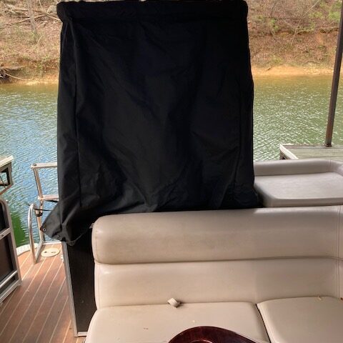 a boat that is sitting on a couch