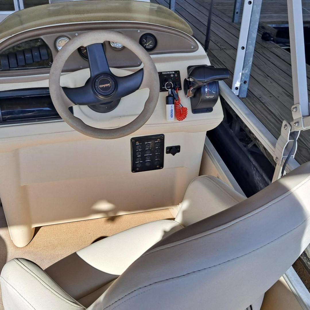 a chair sitting in front of a car