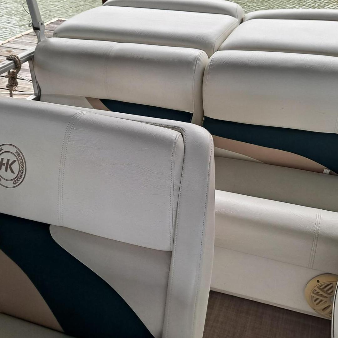 a boat sitting on top of a chair