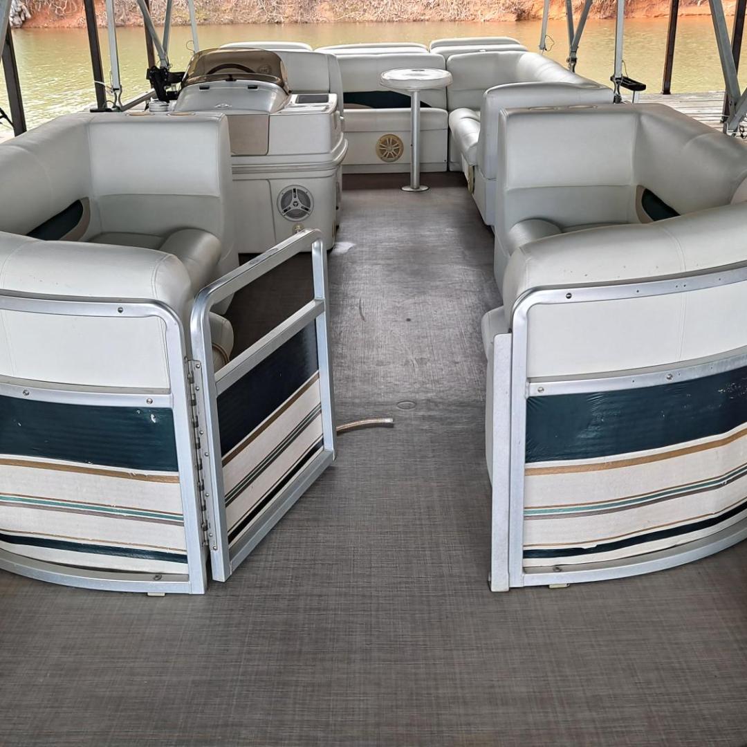 a row of parked motorcycles sitting on top of a chair