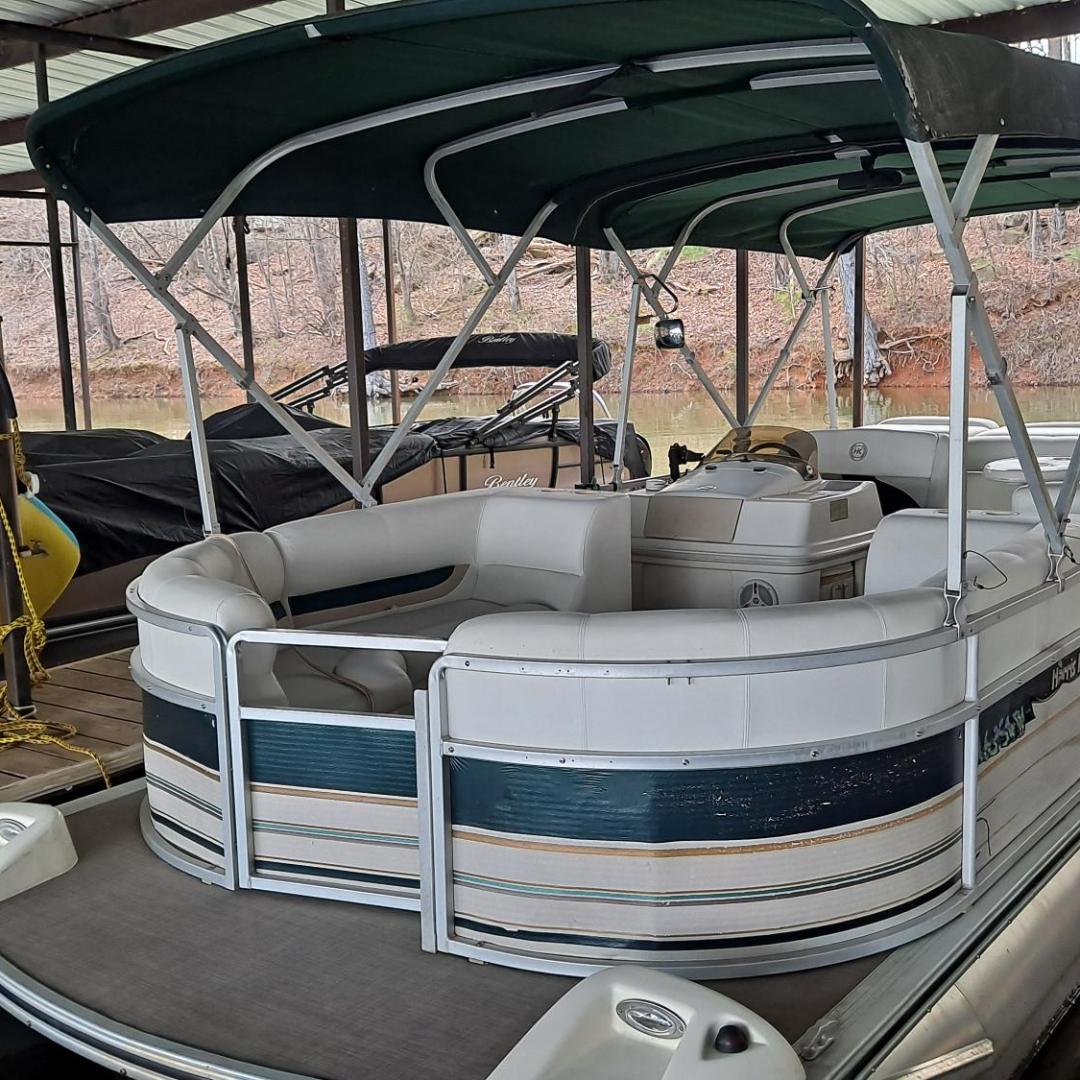 a train is parked on the side of a building