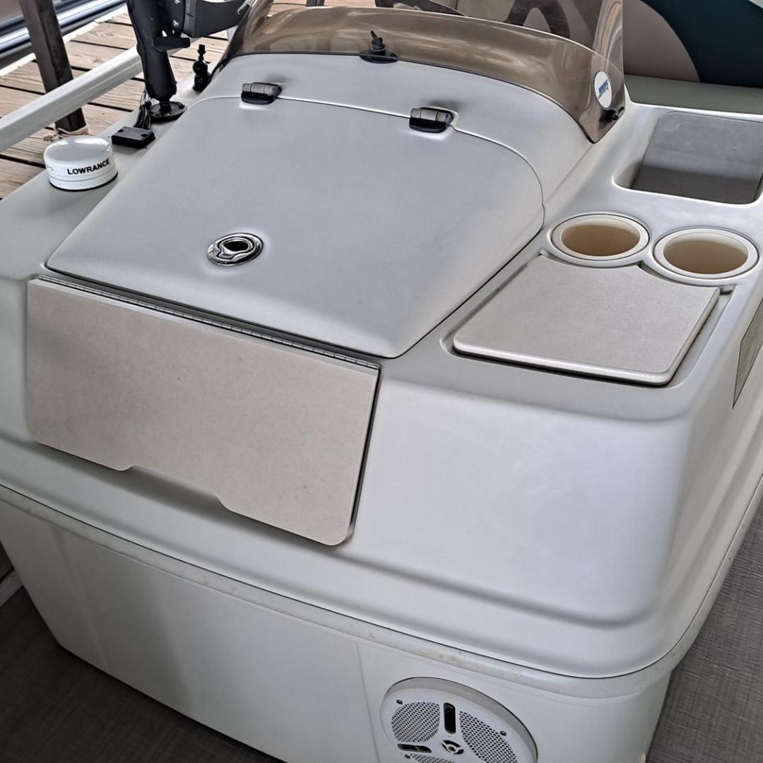 a suitcase sitting on a table