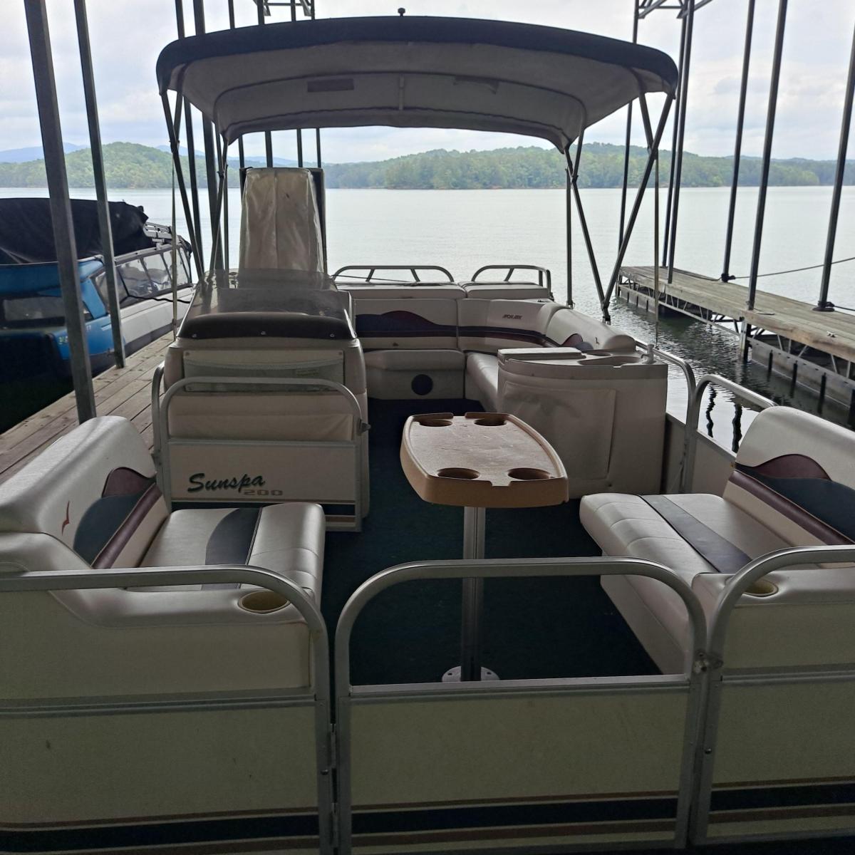 a boat sitting on top of a chair