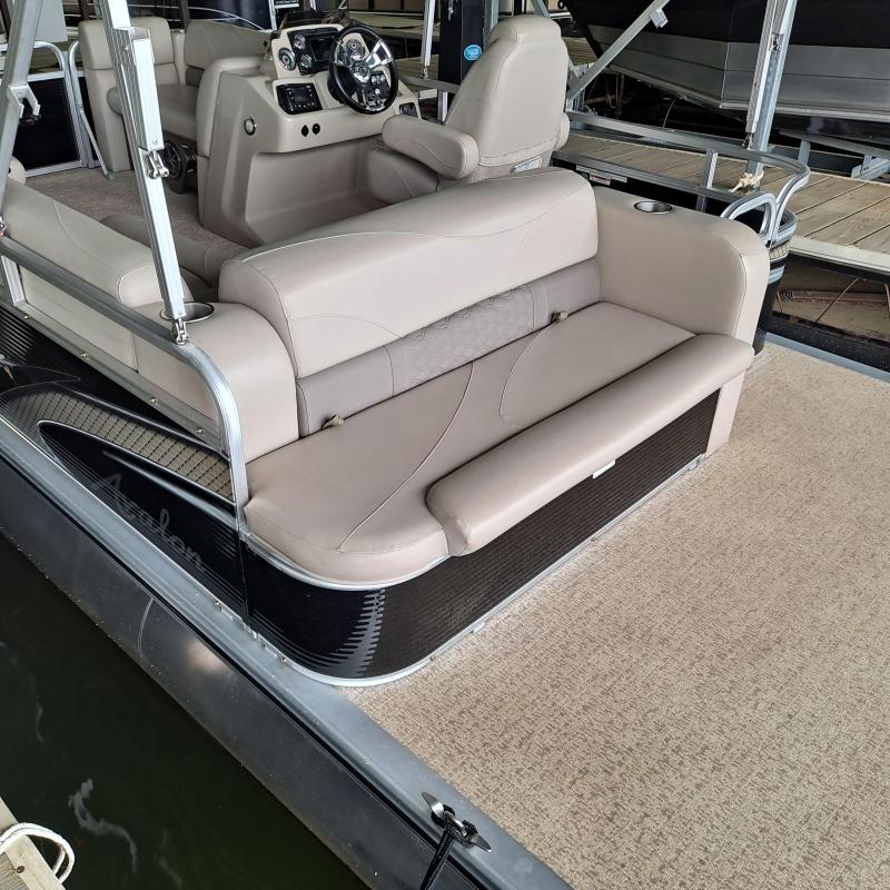 a large ship in the background