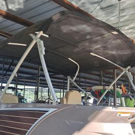 a building with a metal object